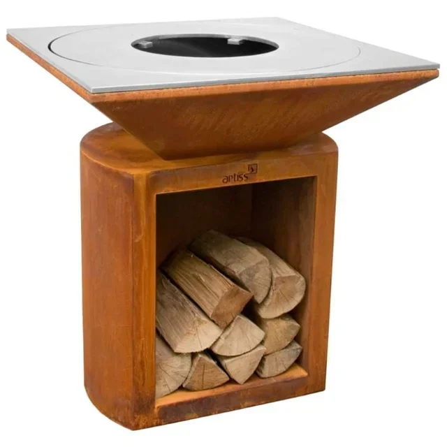 G2 Corten Garten-Feuerschale 90 cm - Edelstahl