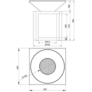 G2 Graphite Outdoor Fire Pit 90 cm - Stainless Steel