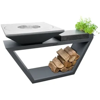 G4 Graphite Fire Pit 90 cm Granite Tabletop - Stainless Steel