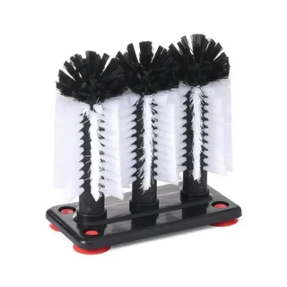 Brosse à Verres Manuelle - Triple Tête de Nettoyage
