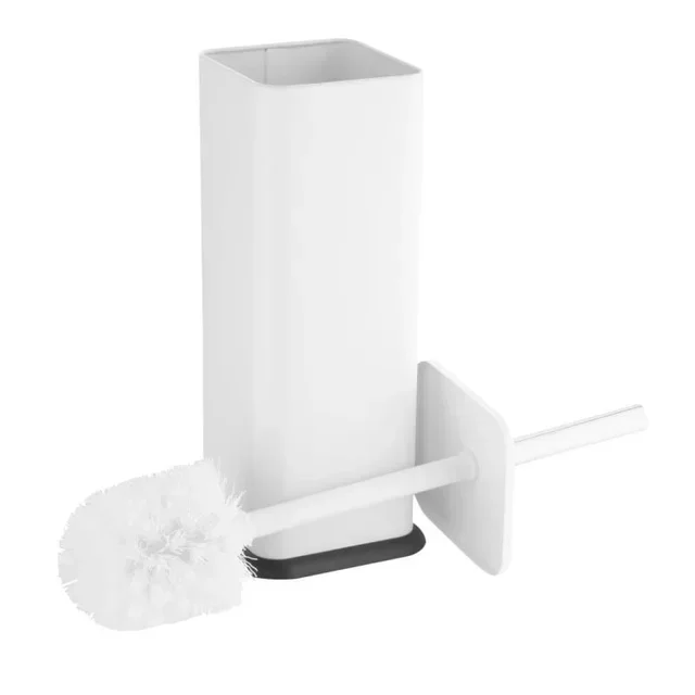 Escova de Sanitária Quadrada com Suporte - Design Branco Limpo