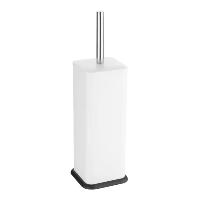 Brosse WC Design Carré avec Support - Blanc