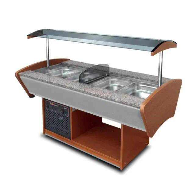 Central Presentation Buffet - Dual Hot and Cold Service - 4 Gastronorm GN 1/1 Pans