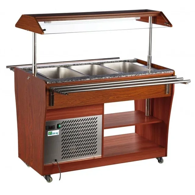 Refrigerated Cabinet 3 GN 1/1 - Walnut Wood Finish