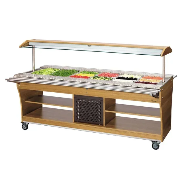 Refrigerated Salad Buffet 6 Gastronorm GN 1/1 Containers - Fresh Presentation