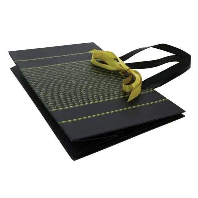 Cabas en Carton Pliable Noir 420 x 200 mm - Sac de Transport Écologique