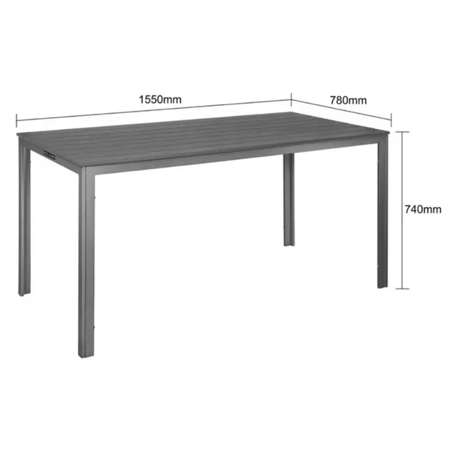 Valletta Latten-Nachttisch 156 cm - Graue Oberfläche