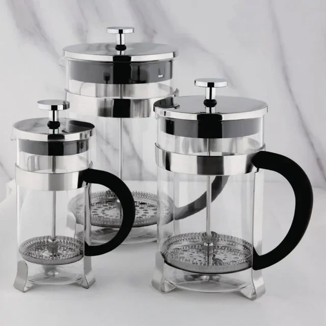 Edelstahl French Press 6 Tassen 800ml - Kaffeebereiter Stempelkanne
