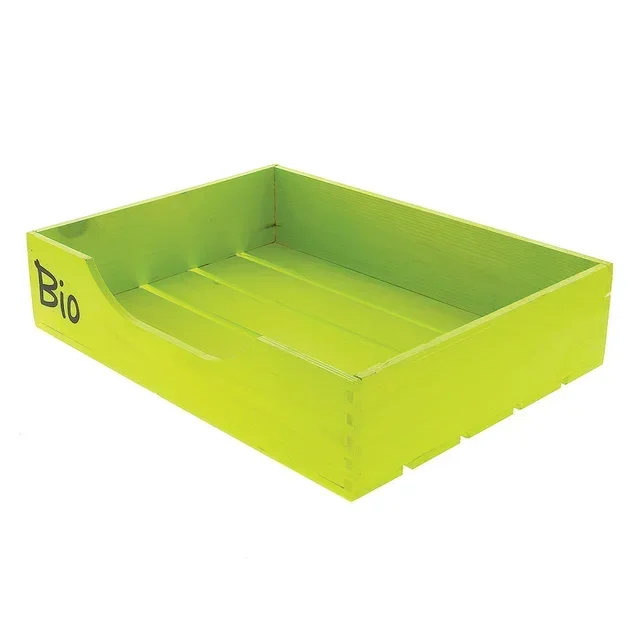 Green Organic Open Wooden Crate