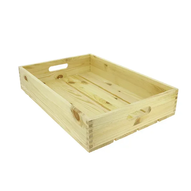 Stackable Wooden Crate Natural Pine - 540x360x100 mm - Vegetable Storage