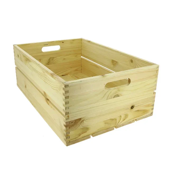 Natural Pine Wood Crate - 540x360x200 mm