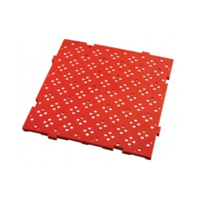 Floor mat 50x50 cm - Clip-together system - Red color