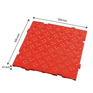 HACCP Drainage Mat 50x50 cm - Thickness 22 mm - Red Color