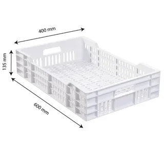 Caixa perfurada 600x400 mm - Capacidade 25L - Cor branca