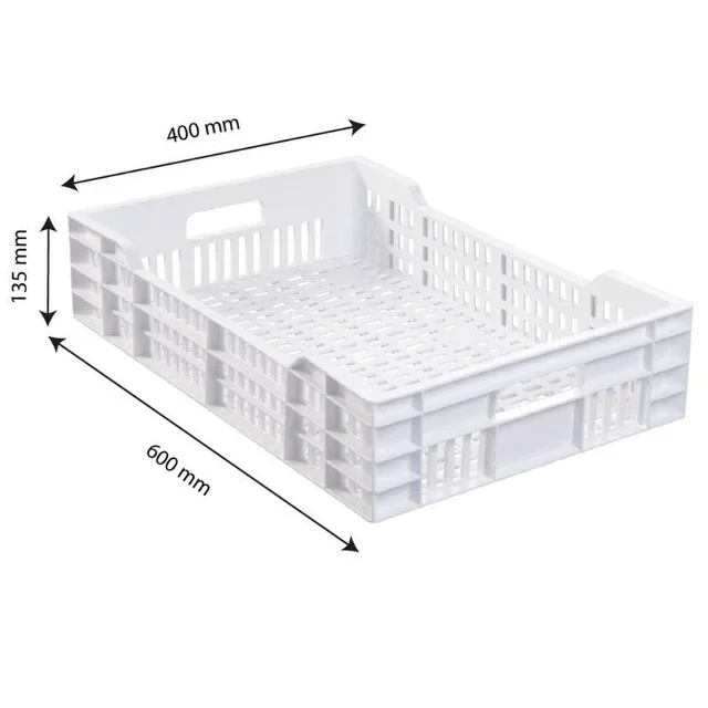 Caixa perfurada 600x400 mm - Capacidade 25L - Cor branca