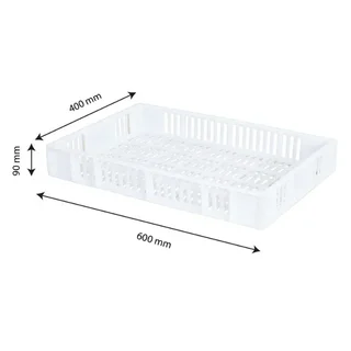 Gelochte Kiste 600x400 mm 15L Weiß