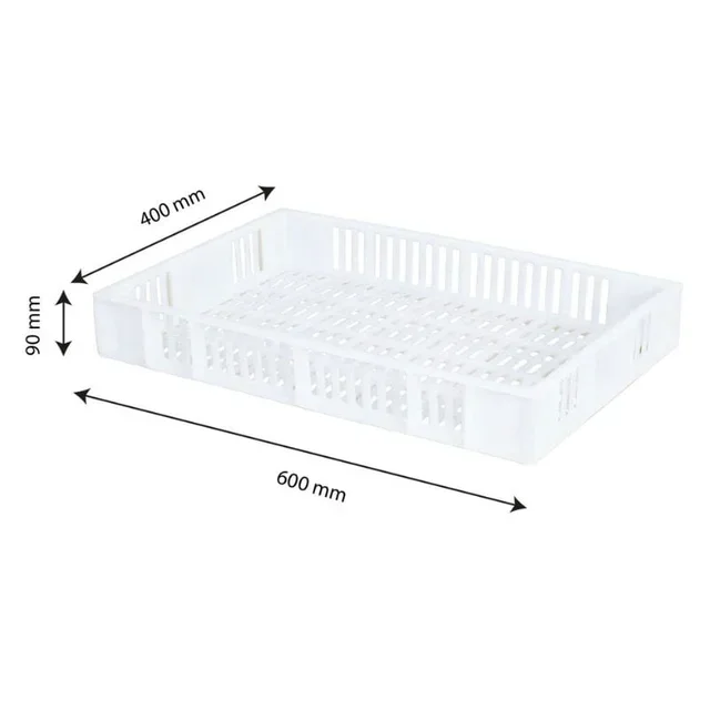 Gelochte Kiste 600x400 mm 15L Weiß