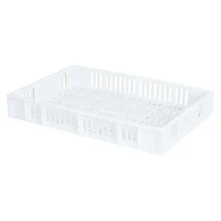 Gelochte Kiste 600x400 mm 15L Weiß