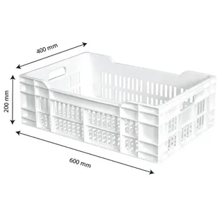 Gelochte Kiste 600x400 mm 40 Liter weiß