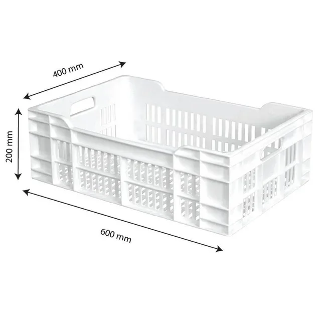 Cassa forata 600x400 mm 40 litri bianca