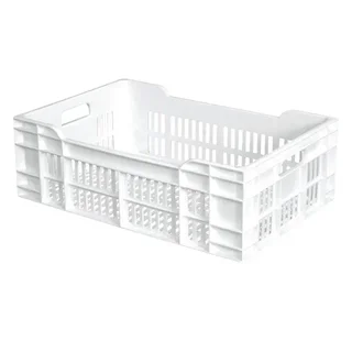 Gelochte Kiste 600x400 mm 40 Liter weiß