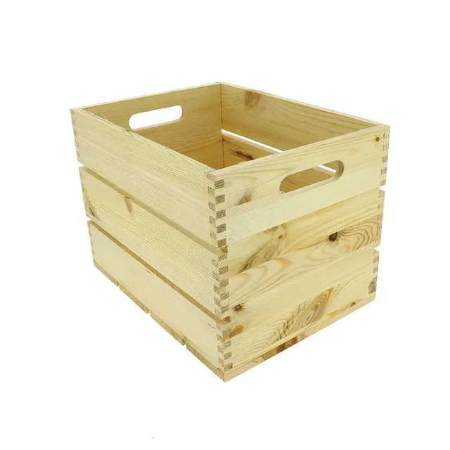 Natural Pine Wood Cash Box - Stackable - 36 x 27 x 26 cm