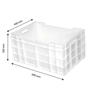 Caja Completa 60 Litros - Dimensiones 600 x 400 mm - Color Blanco