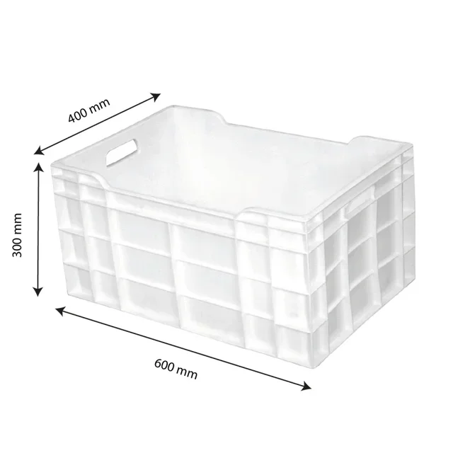 Full Crate 60 Litres - Dimensions 600 x 400 mm - Colour White