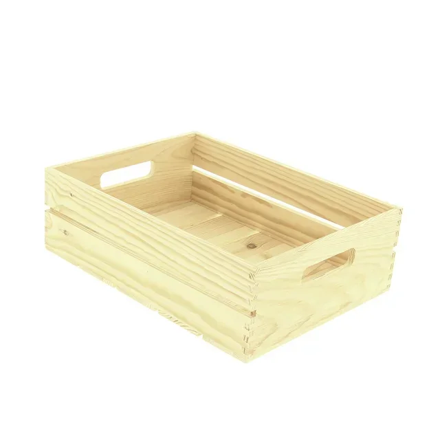 Wooden Storage Crate 40x30 cm - Stackable Storage Container