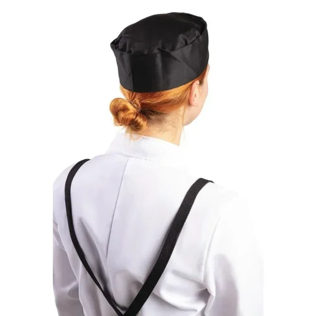 Black Polycotton Chef Hat Size S - Professional Kitchen