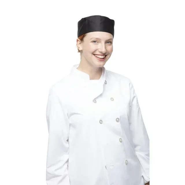 Black Polycotton Chef Hat Size S - Professional Kitchen