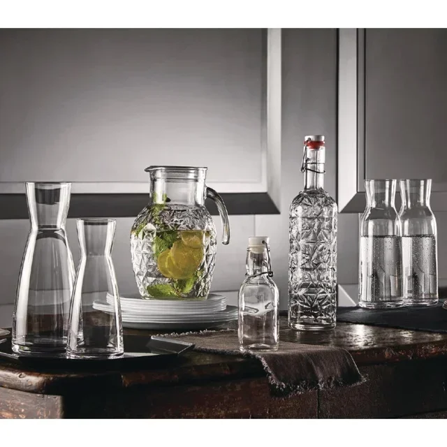 Transparent Glass Carafes Ypsilon 500 ml - Set of 6 Pieces