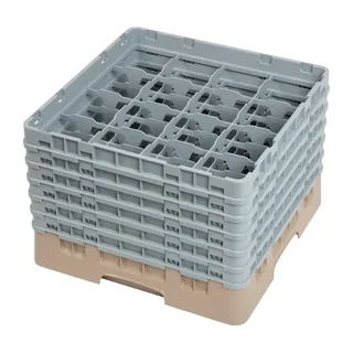 Estantería de Almacenamiento 16 Compartimentos para Vasos Camrack Beige 500x500 mm