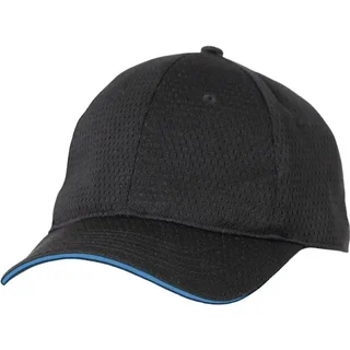 Schwarze Baseballkappe Blauer Rand Polycotton Einheitsgröße