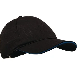 Schwarze Baseballkappe Blauer Rand Polycotton Einheitsgröße