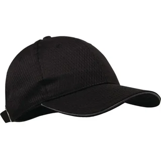 Black Baseball Cap Grey Trim - One Size