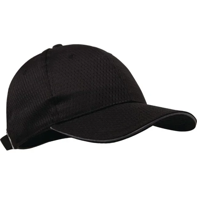 Black Baseball Cap Grey Trim - One Size