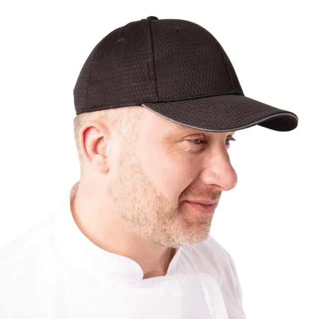 Black Baseball Cap Grey Trim - One Size
