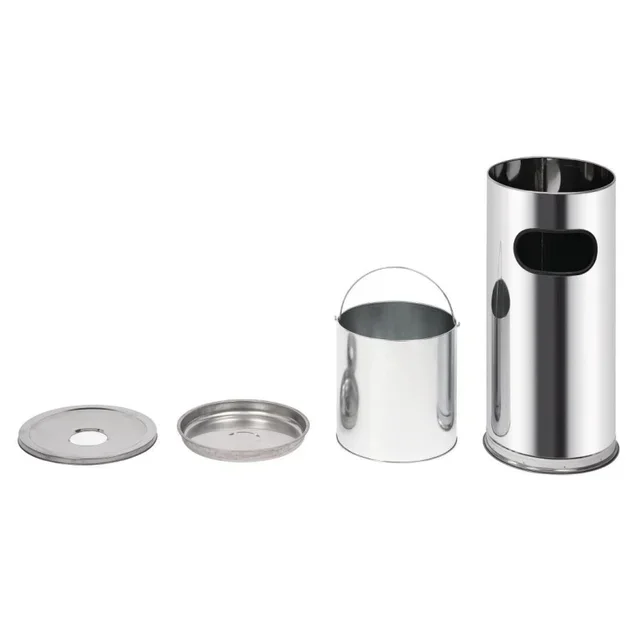 Cinzeiro de Pé Aço Inoxidável 35 Litros - Coluna Extintora Exterior