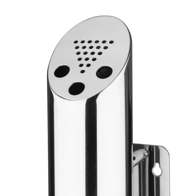 Wall-Mounted Cylindrical Ashtray Stainless Steel - Diameter 75 mm