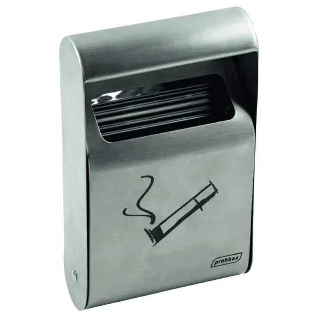 Wall-Mounted Ashtray Brushed Stainless Steel 1.5L - Wall Fixation