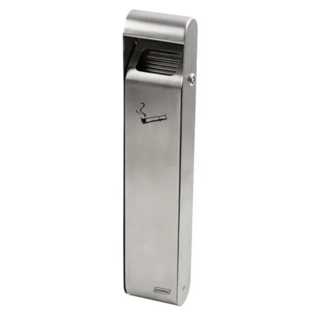 Wall-Mounted Designer Ashtray Brushed Stainless Steel - 3 Liter Capacity