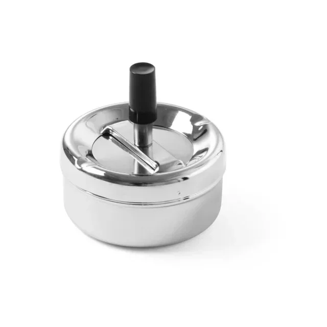 Metal Push Ashtray 90mm - Button Closure