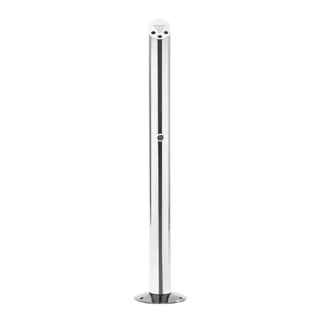 Floor-Mounted Standing Ashtray in Stainless Steel - 75 mm Diameter