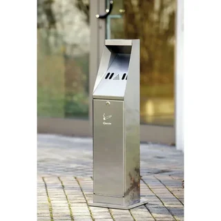 Cendrier sur Pied Colonne - Finition Argentée