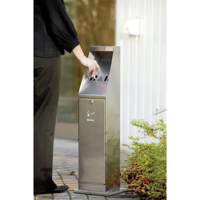 Cendrier sur Pied Colonne - Finition Argentée