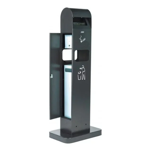 Cenicero de Pie Exterior con Papelera Integrada - Capacidad 2L + 8L