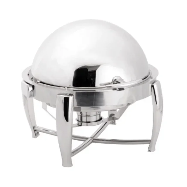 Luxury Round Chafing Dish 6L with Hinged Lid - Ø 60 cm x H 57 cm
