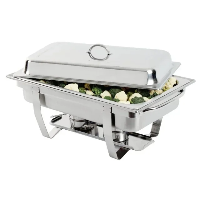 Chafing Dish Professionale Milan 9 Litri - Contenitore Gastronorm 1/1 - Set di 4 Pezzi