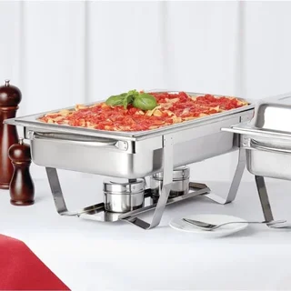 Chafing Dish Professionale Milan 9 Litri - Contenitore Gastronorm 1/1 - Set di 4 Pezzi